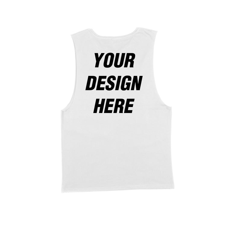 Back Of Custom Printed Singlet, Printed On Demand In Byron Bay With Eco Friendly Inks And No Minimums